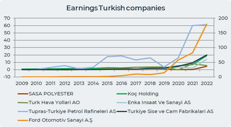 Earnings turkish companies
