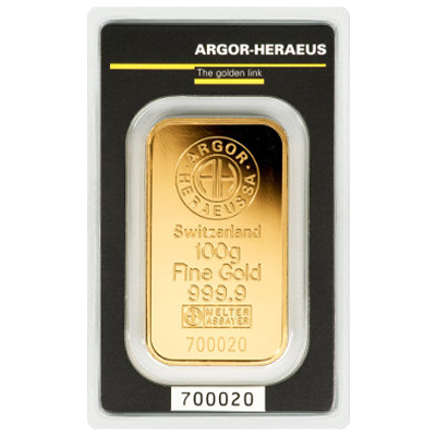 argo heraeus gold bar 100g